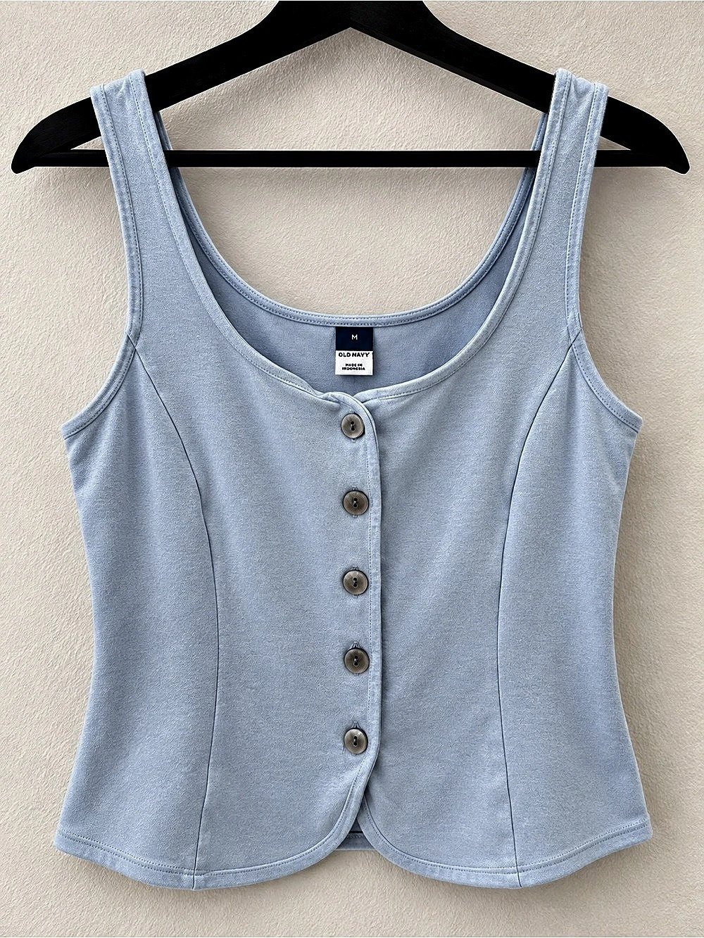 Old Navy Powder Blue Button Front Vest Tank Top Medium